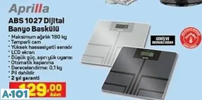 APRİLLA BANYO BASKÜLÜ